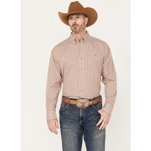 Wrangler Western Shirt XL Classics Rust Copper Plaid Long Sleeve Button Down